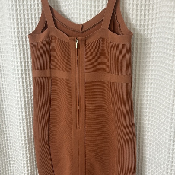 Bardot Katy Knit Dress Chestnut Tan Medium 8 - Picture 9 of 10